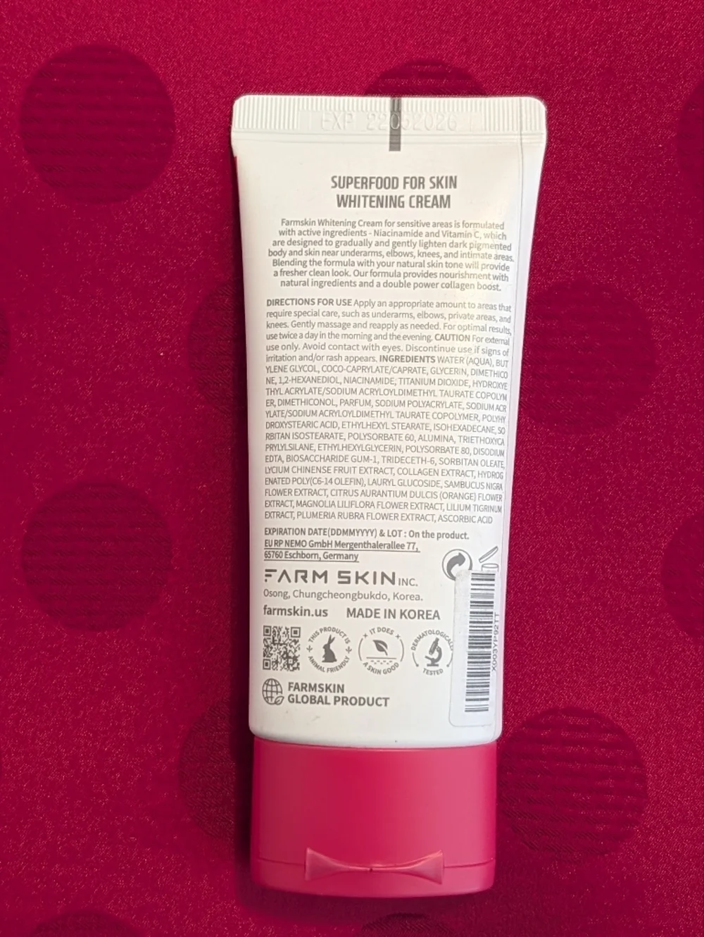 Farm Skin Whitening Cream With Niacinamide, Vitamin C And Collagen New Sealed